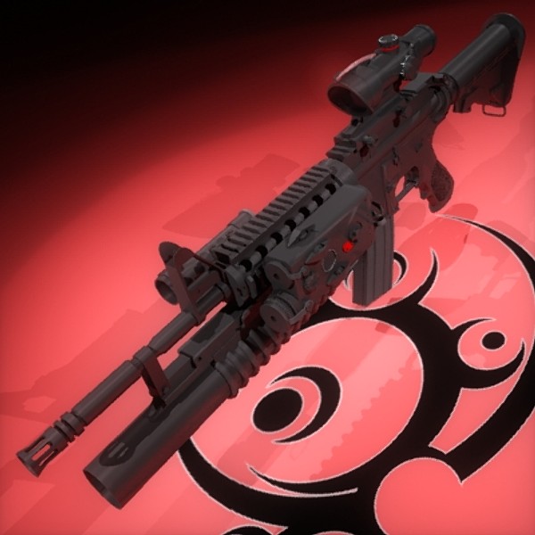 3d m4a1 acog grenade - M4A1 by SuIXo